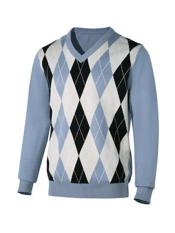 Men Retro Argyle V-Neck Sweater Jacquard Knit Pullover Long Sleeve Fashion Color Block Top Spring Autumn Knitwear