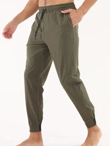 Pantalon de Sport Homme Tissé Séchage Rapide pour Marathon Training Gym Jogging Avec Poche Arrière Zippée