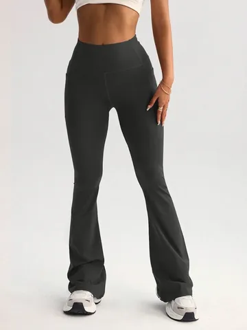 Women High Waisted Flare Yoga Pants Tummy Control Peach Butt Lift Bootcut Gym Leggings Workout Trousers No Embarrassment Line