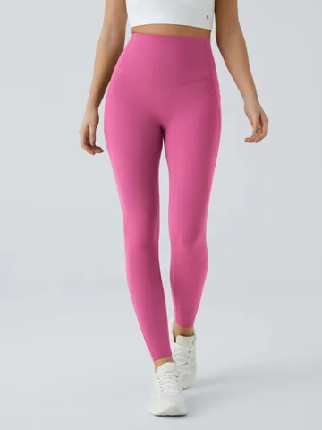 Leggings de Yoga Taille Haute pour Femmes Avec Poches Latérales Sensation Peau Nue Contrôle du Ventre Pantalon de Sport
