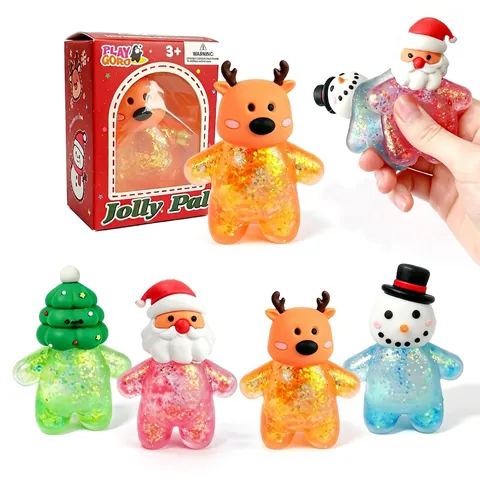 Série de Noël TPR Jouet Squishy Maltose Sensoriel Soulagement du Stress Jouet Bonhomme de Neige Père Noël Renne Forme