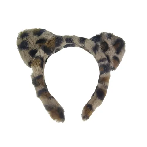 Leopard Print Plush Headband Cute Cat Ears Hair Band For Washing Face Makeup Women Girl High Top Animal Hair Accessories