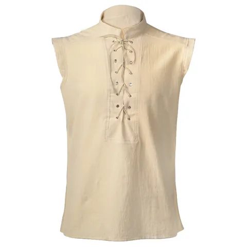 Chemise Sans Manches Médiévale Viking Pirate Renaissance Steampunk Gothique Gilet à Lacets Costume pour Performance Unisexe Polyester Top Rétro