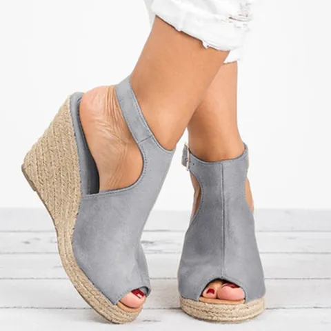 Γυναικεία Πέδιλα Πλατφόρμες Ανοιχτά Μπροστά Τεχνητό Δέρμα Εσπαντρίγιες Ρωμαϊκό Στυλ Casual Παπούτσια Με Λουράκι Αστραγάλου
