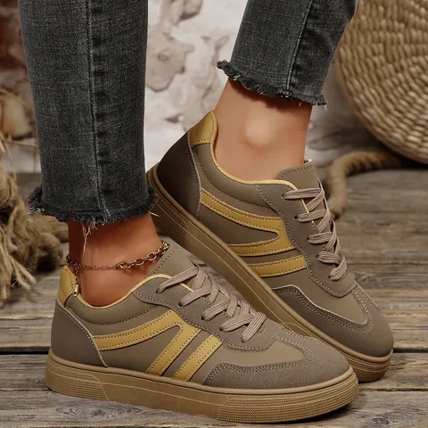 Women GAT Style Sneakers Retro Color Block Flat Casual Trainers Retro German Army Trainer Shoes With Gum Sole