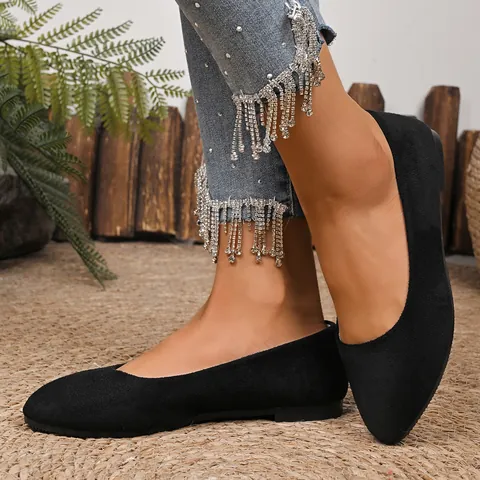Scarpe Basse in Camoscio a Punta da Donna Stile Coreano Colori Caramella Mocassini Slip-on per Primavera Autunno Casual