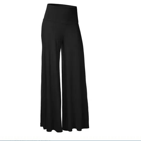 Women Casual High Waist Wide Leg Pants Solid Color Comfortable Loose Straight Trousers For Spring Autumn Ladies Fashion Bottoms