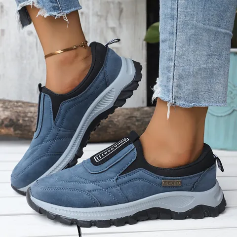 Scarpe da Corsa Unisex Slip-On in Camoscio Comode Sneaker Sportive Platform Traspiranti Scarpe da Passeggio per Coppie
