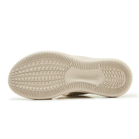 Women Wedge Platform Slides Rhinestone Fly-knit Mesh Breathable Slip-on Summer Thick Sole Slippers Comfortable Mules Footwear