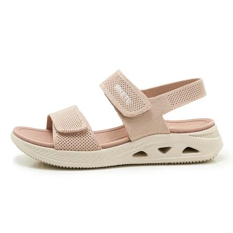 Women's Platform Sandals Fly-knit Mesh Sporty Sandals Breathable Hook and Loop Hollowed Thick Sole Outdoor Leisure Shoes