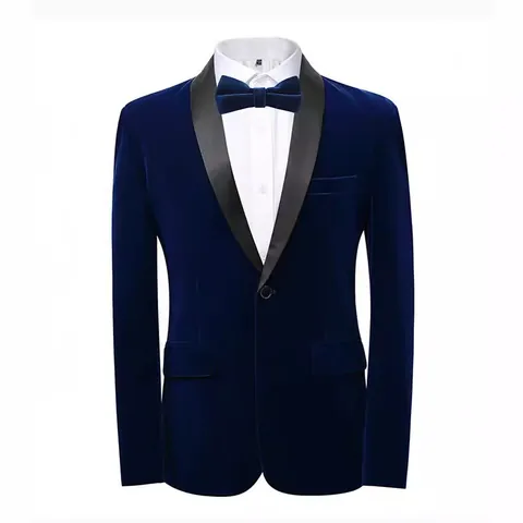 Heren Fluweel Kostuum Set Sjaalkraag Slim Fit Tuxedo Blazer Jas Britse Stijl Formele Feest Outfit X30