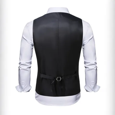 Men Paisley Jacquard Suit Vest Slim Fit Formal Waistcoat For Wedding Party Banquet Western Restaurant Hotel Workwear Top