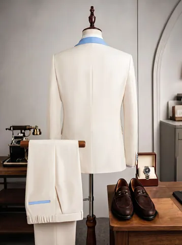 Men Business Banquet Suit Set Including Blazer Vest And Pants Slim Fit European Style Formal Evening Wear Groom Wedding Outfit