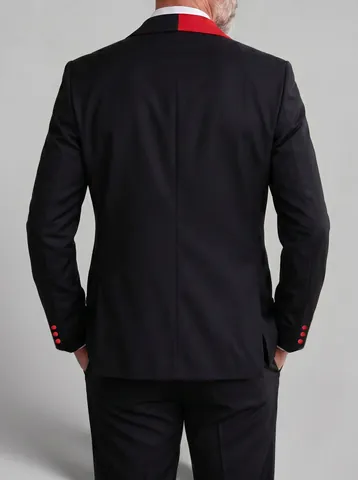 Chaqueta de Traje de Moda para Hombre con Bloques de Color de Doble Botonadura Solapa de Pico Slim Fit Blazer Formal de Negocios