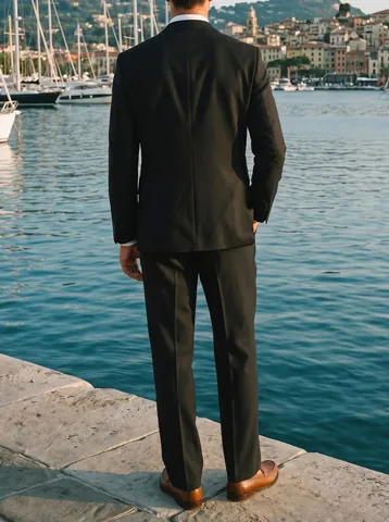 Men's Business Leisure Suit Set Solid Color Notch Lapel Single Breasted Blazer With Trousers Formal Office Wedding Outfit