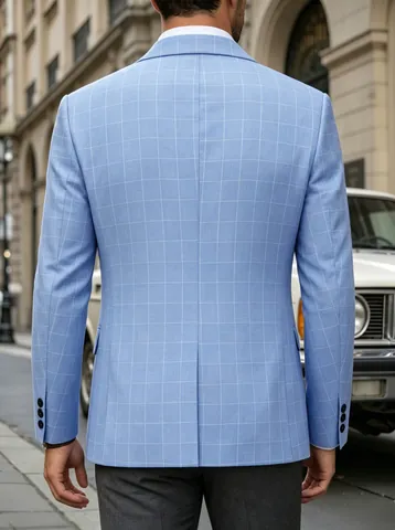 Herren Smart Casual Karo Blazer Reverskragen Einreihig Fensterkaro Anzugjacke Top Gentleman Slim Fit Outwear Für Hochzeit Party