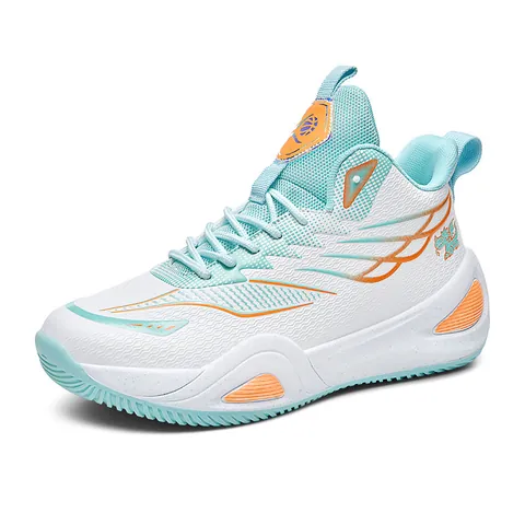 Unisex Mesh Basketball Shoes Asymmetric Colorway Breathable Non Slip Lightweight Training Sports Sneakers For Teenagers