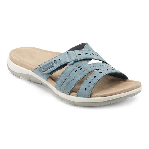 Women Western Thick Sole Hollow Carved Slides Breathable Synthetic Leather Casual Comfortable Slip-On Sandals For Daily Wear