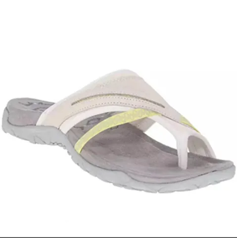 Women's Casual Flat Flip Flop Sandals Comfortable Color Block Summer Beach Shoes With Fabric Upper PVC Sole