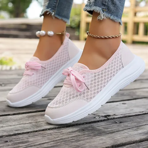 Women Denim Mesh Slip On Loafers Breathable Casual Flat Walking Shoes Lightweight Comfortable Daily Outdoor Sneakers