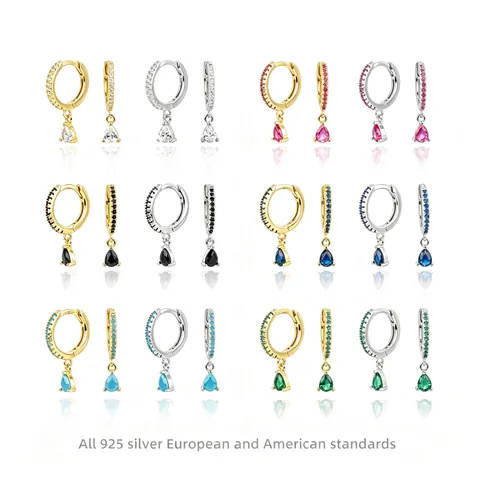 Franse Luxe 925 Sterling Zilver Waterdruppel Oorbellen Voor Dames Strass Ingelegd Geborstelde Textuur Mode Sieraden
