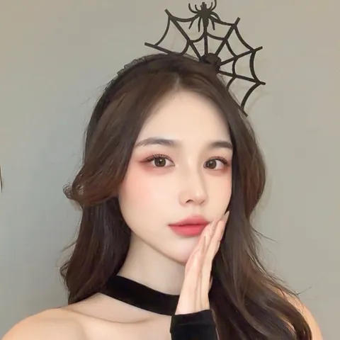 Gothic spinnenweb hoofdband voor dames Halloween Fluweel Spin met roos en strass Cosplay accessoire