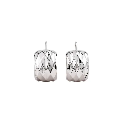 Damen Texturierte Geometrische Quadratische Ohrstecker Leichter Luxus Diamantschliff Kupfer Ohrringe Einzigartige Schmuck
