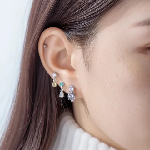 316L Edelstahl Kupfer Zirkonia Doppelschicht Kontrastfarbe Huggie Creolen Kühle Piercing Schmuck Für Damen Herren