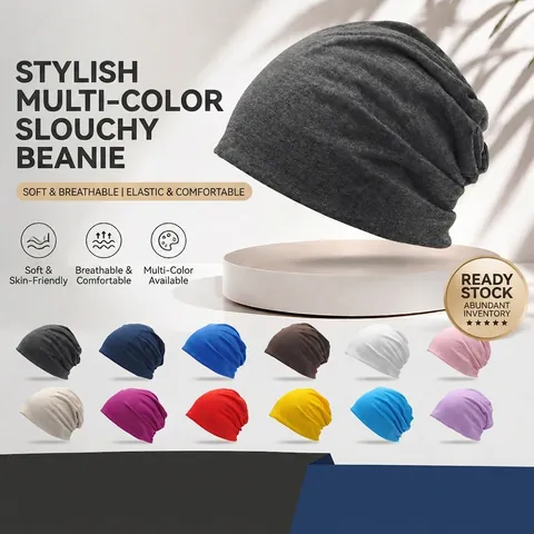 Korean Slouchy Beanie Hat Ins Style Soft Knitted Warm Skull Cap Women Men Casual Solid Color Winter Autumn Thermal Beanies
