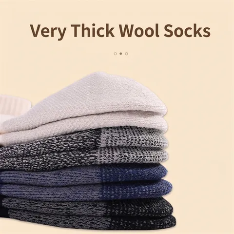 Merino Wool Hiking Socks Men Women Thick Warm Cushion Athletic Sport Socks For Skiing Trekking Outdoor Winter