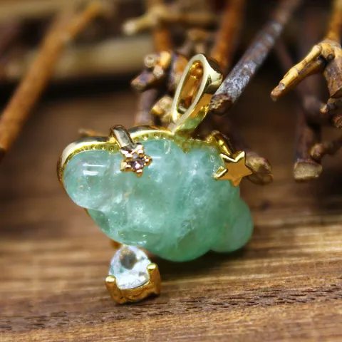 Colgante de Nube de Piedra Natural Joyería Estrella Gota de Agua Strass Estilo Dulce Charms para Mujer Niñas Regalo