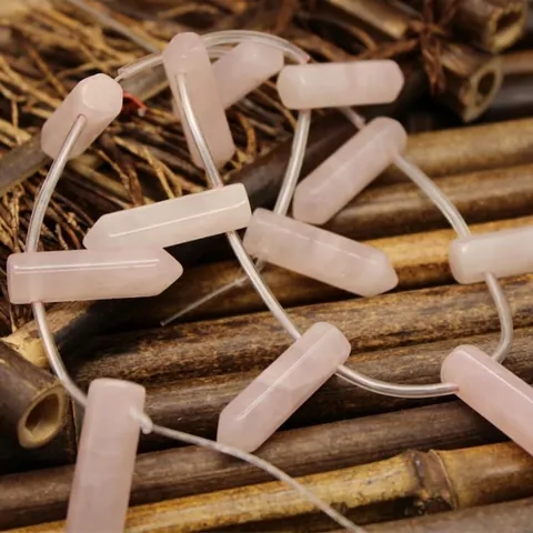 Artificial Pink Crystal Hexagonal Pillar Beads For DIY Jewelry Making Necklaces Bracelets Accessories Hexagon Design