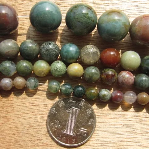 Natural Indian Agate Loose Beads Colorful Round Stone Beads For DIY Jewelry Making Necklaces Bracelets Accessories