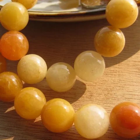 Perline Sciolte Tonde in Cristallo Sintetico Colore Giada Gialla Accessori Fai da Te per Bracciali Collane Artigianato