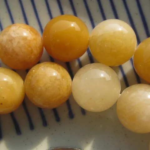 Perline Sciolte Tonde in Cristallo Sintetico Colore Giada Gialla Accessori Fai da Te per Bracciali Collane Artigianato