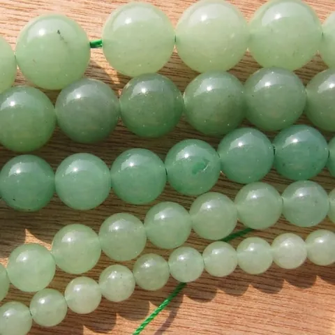Φυσικές Πράσινες Χάντρες από Jade Αβεντουρίνης Στρογγυλές για DIY Κατασκευή Κοσμημάτων Λείες Πέτρινες Χάντρες