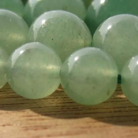 Φυσικές Πράσινες Χάντρες από Jade Αβεντουρίνης Στρογγυλές για DIY Κατασκευή Κοσμημάτων Λείες Πέτρινες Χάντρες