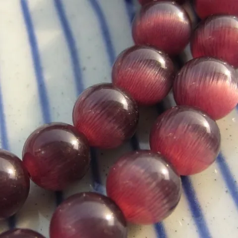 Pietra Occhio di Gatto Viola Perline Sciolte Gioielli DIY Rotondo Cristallo Sintetico Perline Distanziatrici per Collana Bracciale Accessori Artigianali