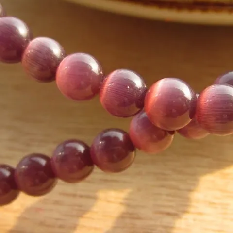 Pietra Occhio di Gatto Viola Perline Sciolte Gioielli DIY Rotondo Cristallo Sintetico Perline Distanziatrici per Collana Bracciale Accessori Artigianali