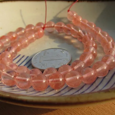 Watermelon Red Artificial Crystal Round Loose Beads For DIY Jewelry Making Polished Translucent Craft Beads Accessories
