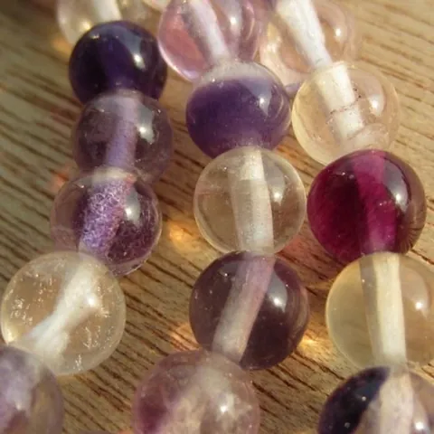 Perline Sciolte Tonde in Cristallo Sintetico di Fluorite Viola Oliato Accessori per Creazione di Gioielli Fai da Te