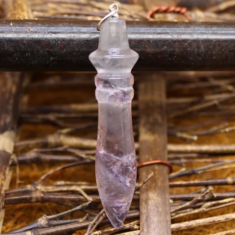 Fluorite Quartz Crystal Pendant Only Minimalist Bullet Shape Gemstone Pendant Without Chain For Healing Jewelry Necklace Making Men Women