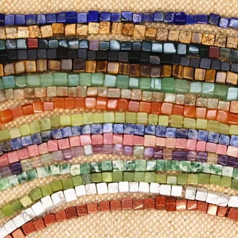 Natuursteen Kubus Kralen Voor Sieraden Maken Geometrische Vierkante Tussenkralen DIY Armband Ketting Accessoires Unisex