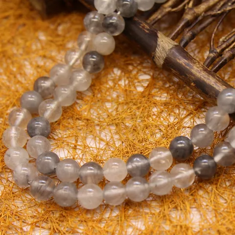 Natural Phantom Cloud Quartz Round Loose Beads Strands For DIY Jewelry Making Polished Crystal Gemstone Accessories