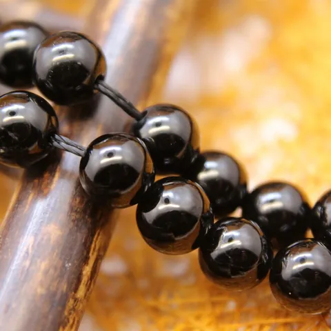 AAA Grade Black Tourmaline Round Loose Beads Polished Natural Stone Beads For DIY Jewelry Making Bracelet Necklace Accessories