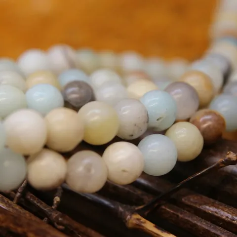 Natural Polished Amazonite Round Loose Beads Natural Stone Multi Color Gemstone Beads For DIY Jewelry Making Bracelet Necklace