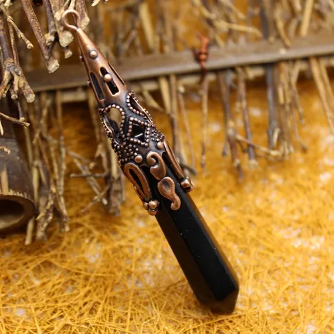 Colgante Solo Sin Cadena Columna Hexagonal de Cristal Piedra Natural Reiki Curación Aleación Colgante Mujer Joyería