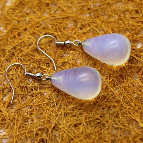 Natural Stone Waterdrop Dangle Earrings For Women Vintage Crystal Turquoise Teardrop Hook Earrings Bohemian Fashion Jewelry