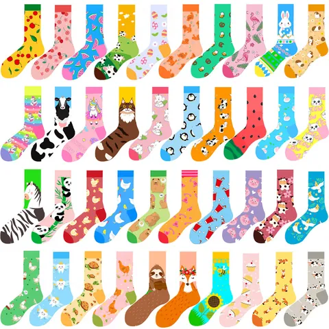 Unisex Lustige Crew Socken Mit Tier Frucht Essen Muster Süße Baumwollmischung Wadenhohe Socken Bunte Neuheit Gemusterte Socken