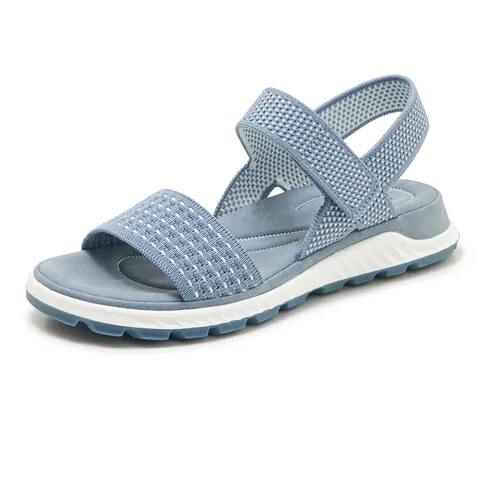 Women Breathable Fly-knit Sport Sandals H3008-8 Thick Sole Non-slip Casual Hook and Loop Walking Shoes For Outdoor Travel
